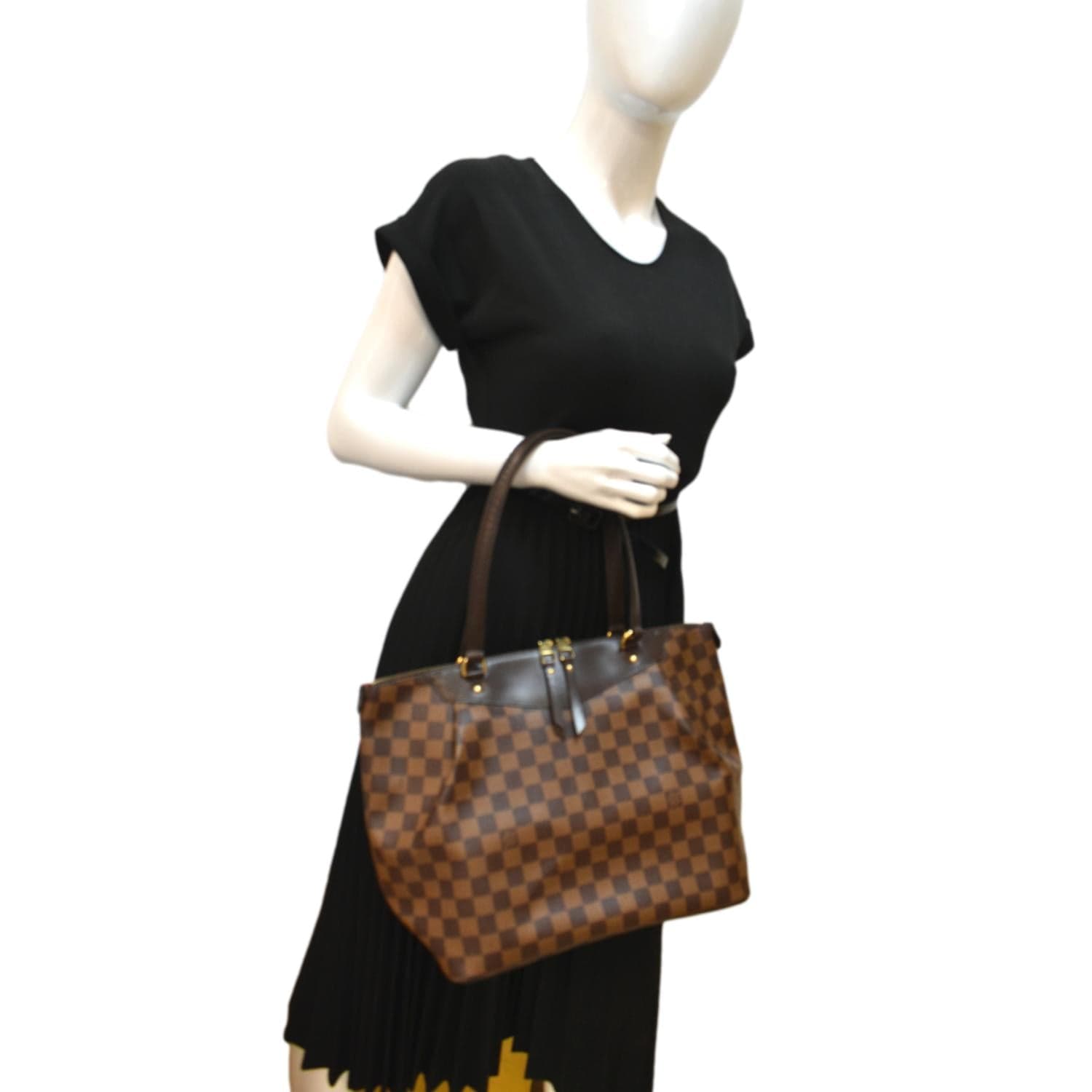 LOUIS VUITTON Westminster GM Damier Ebene Tote Shoulder Bag Brown