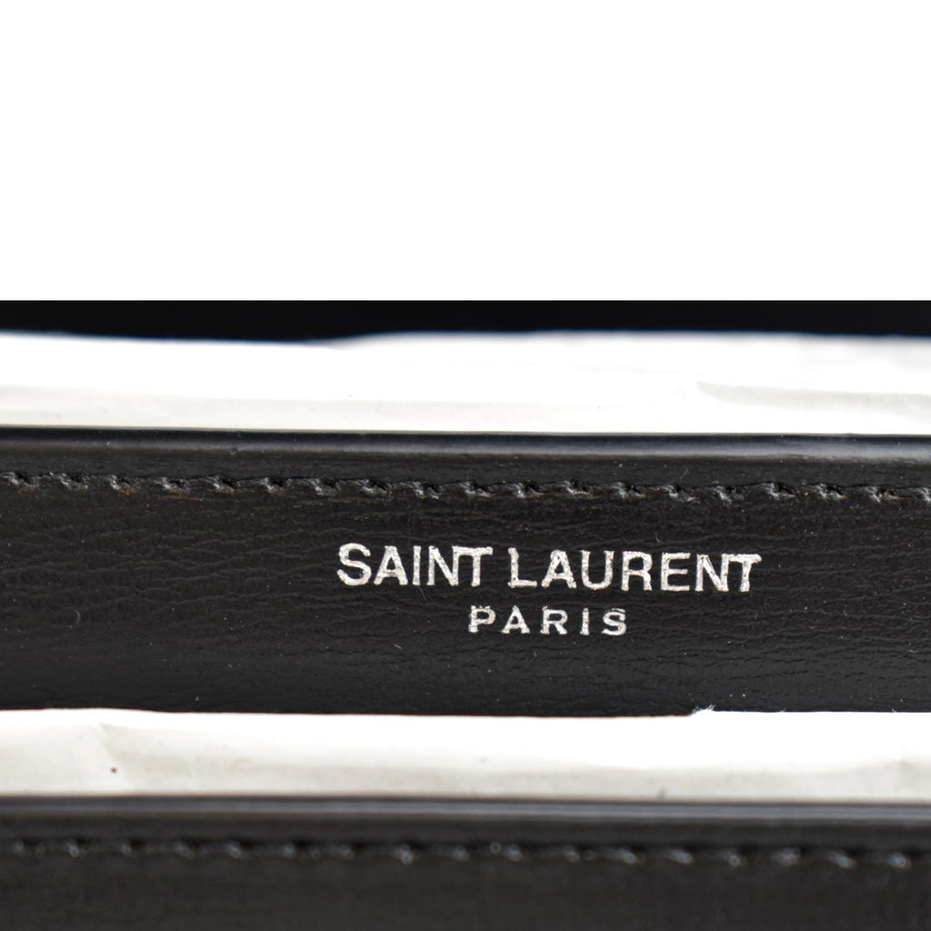 YVES SAINT LAURENT Sunset Calfskin Leather Chain Shoulder Bag Black
