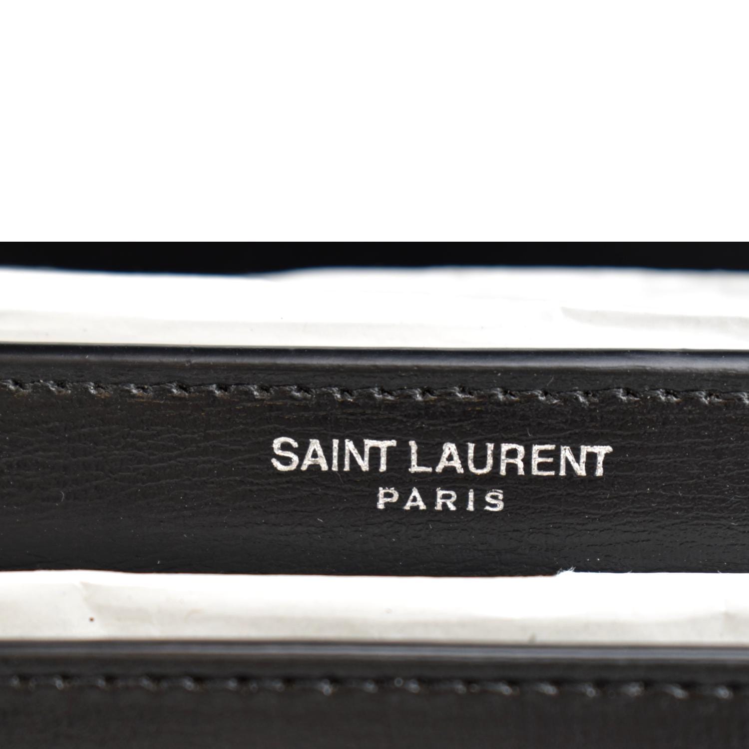 YVES SAINT LAURENT Sunset Calfskin Leather Chain Shoulder Bag Black