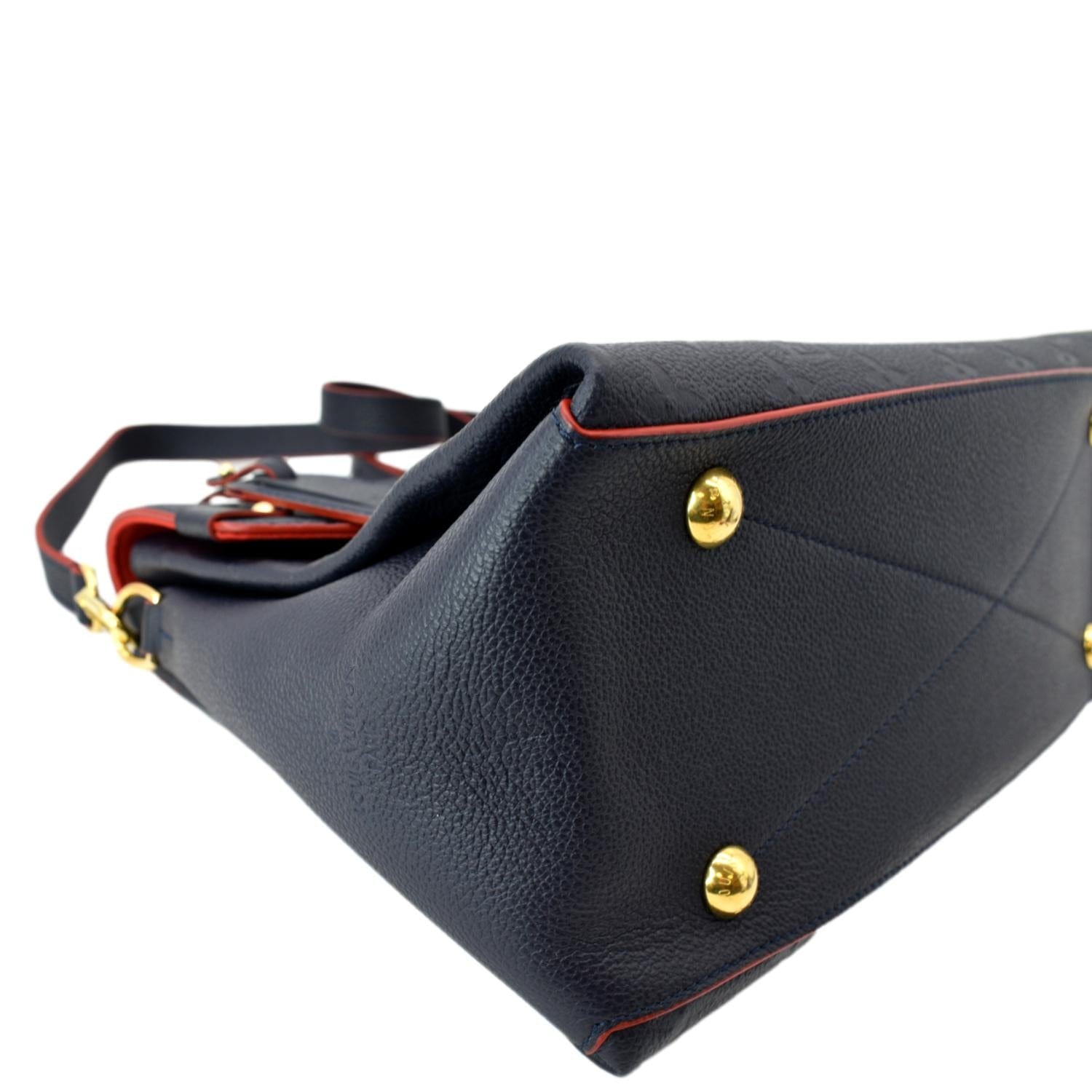 LOUIS VUITTON Georges MM Monogram Empreinte Shoulder Bag Navy Blue