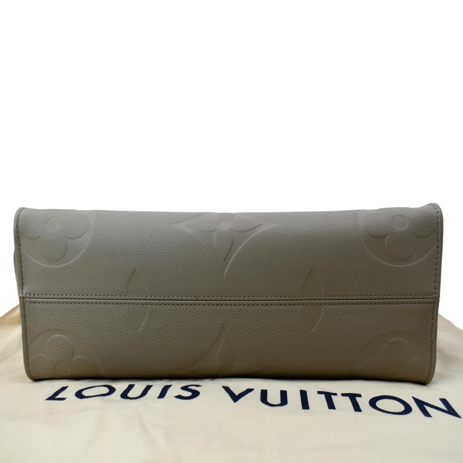 LOUIS VUITTON Onthego MM Monogram Empreinte Shoulder Bag Tourterelle