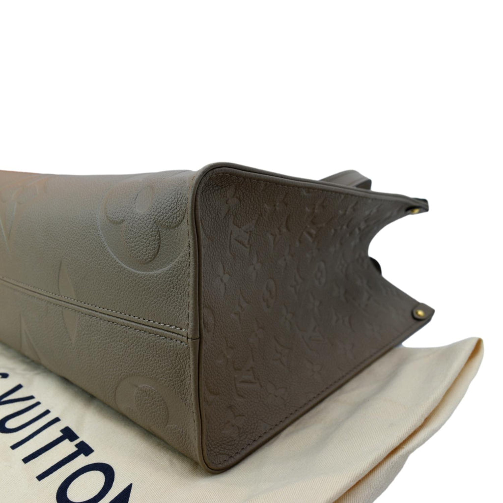 LOUIS VUITTON Onthego MM Monogram Empreinte Shoulder Bag Tourterelle