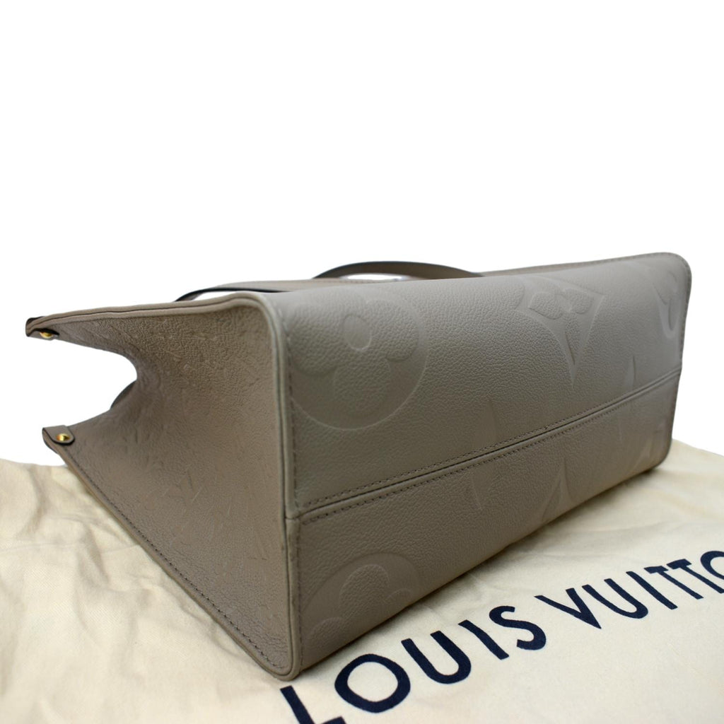 LOUIS VUITTON Onthego MM Monogram Empreinte Shoulder Bag Tourterelle