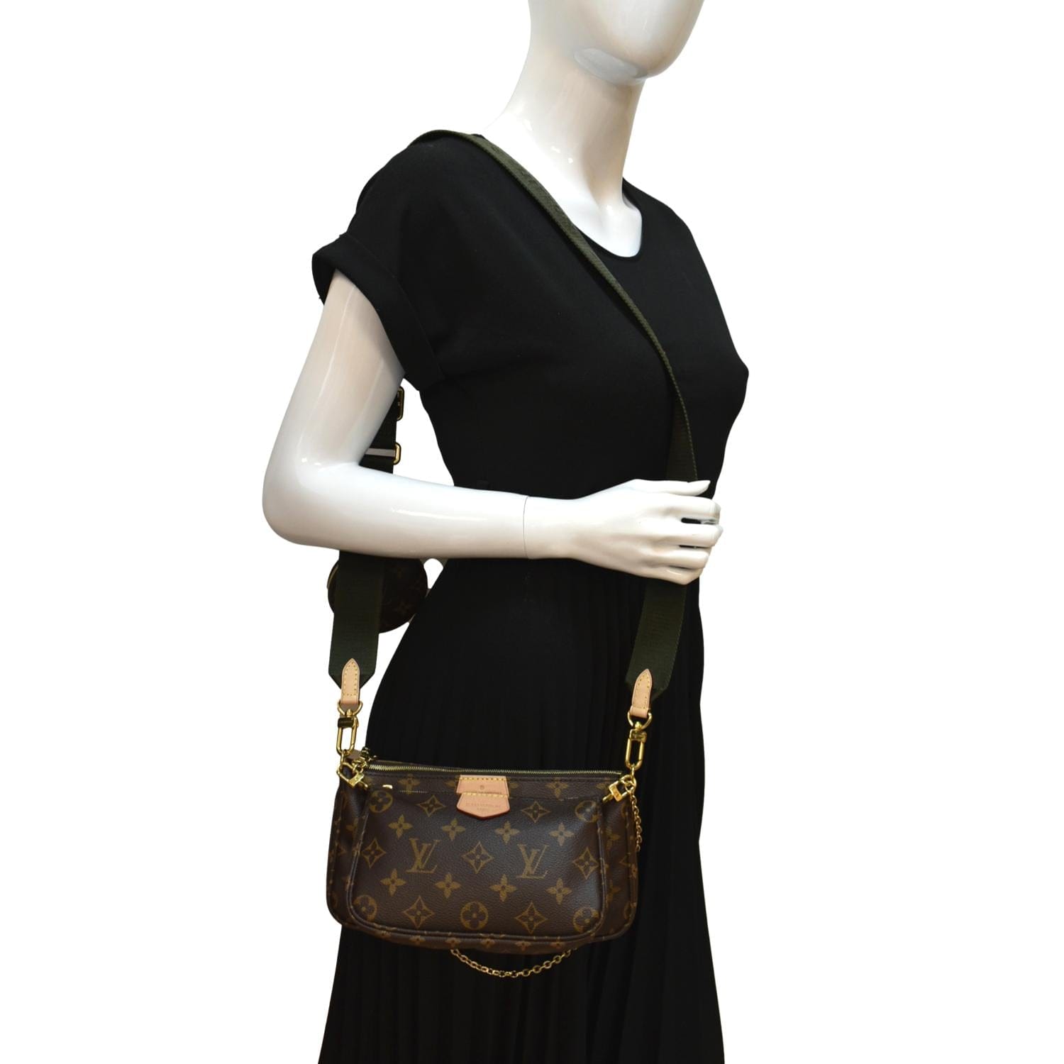 LOUIS VUITTON Multi Pochette Accessoires Monogram Canvas Shoulder Bag Khaki