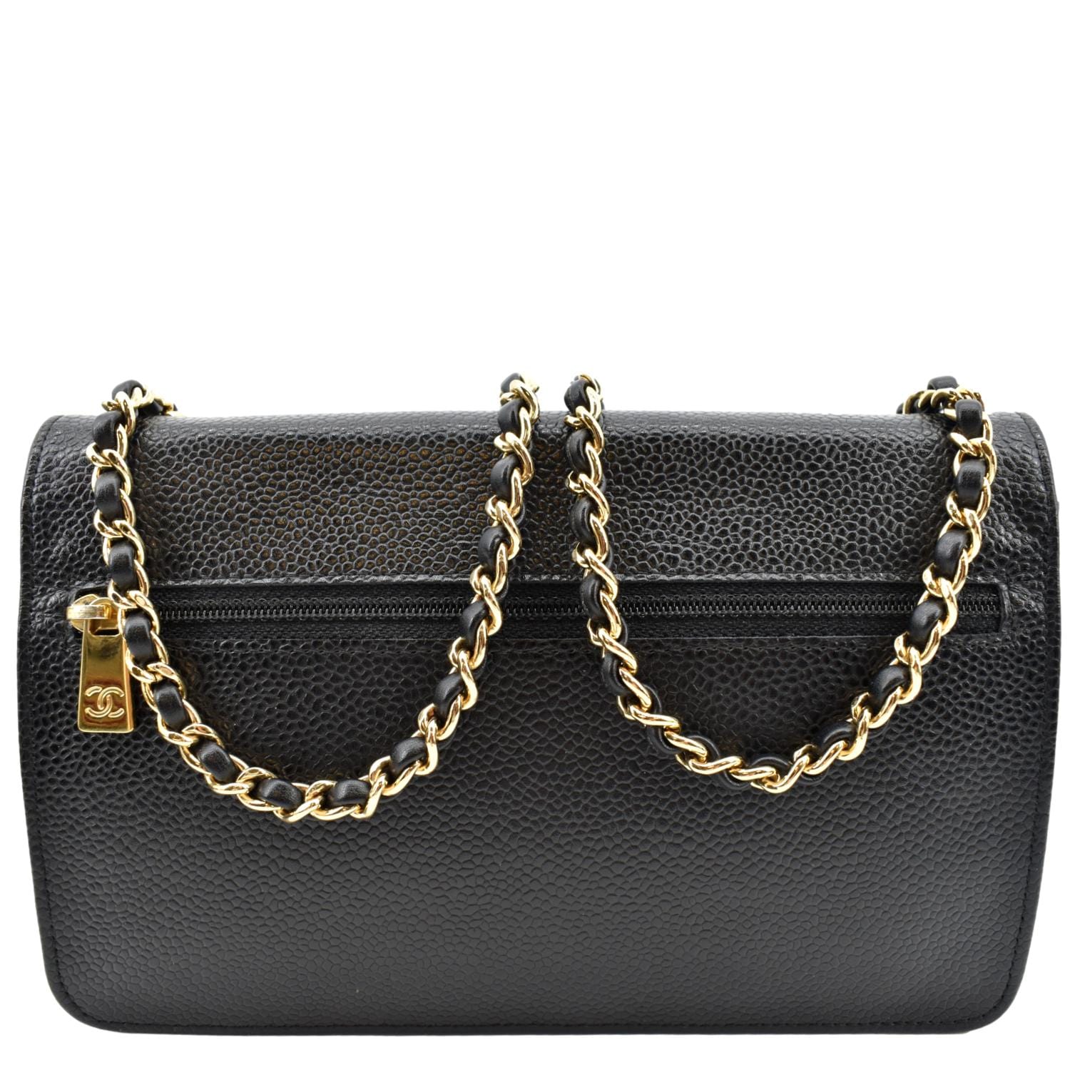 CHANEL Timeless WOC Caviar Leather Wallet on Chain Shoulder Bag Black