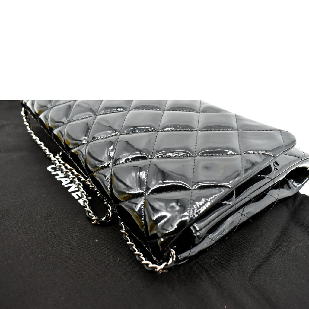 CHANEL Timeless Classic Flap Patent Leather Shoulder Bag Black 17867021