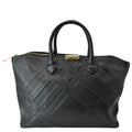 BURBERRY Dewsbury Medium Grain Check Embossed Tote Bag Black