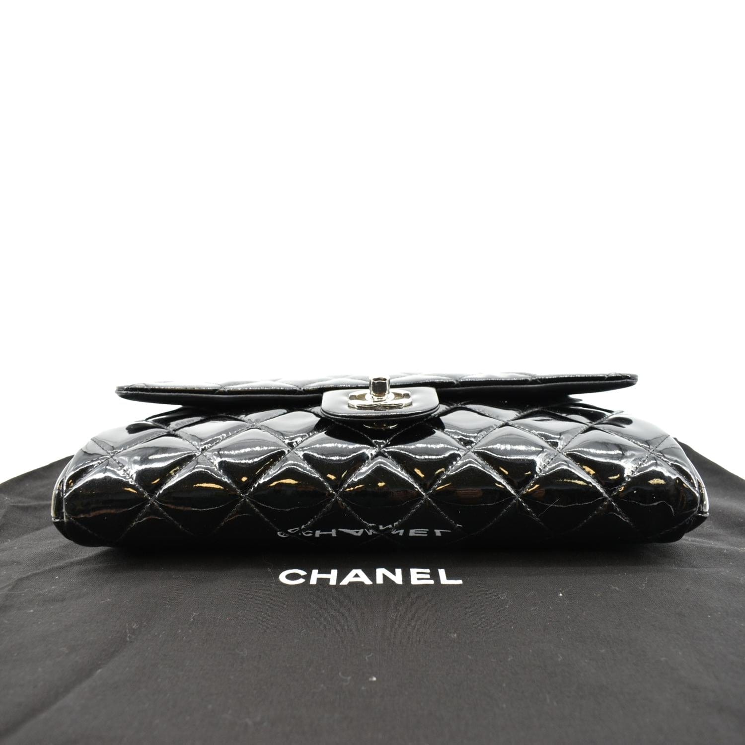 CHANEL Timeless Classic Flap Patent Leather Shoulder Bag Black 17867021