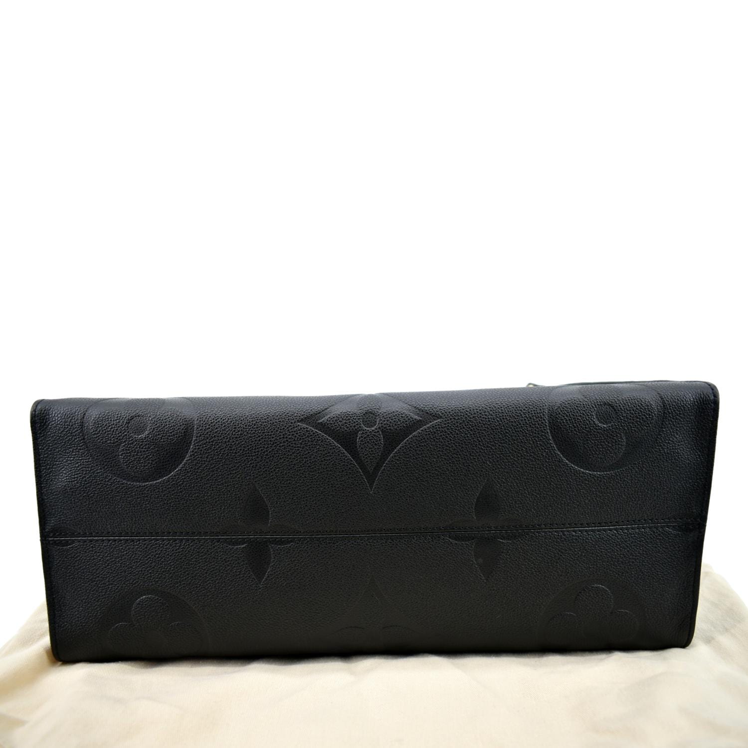 LOUIS VUITTON Onthego GM Monogram Empreinte Leather Tote Bag Black