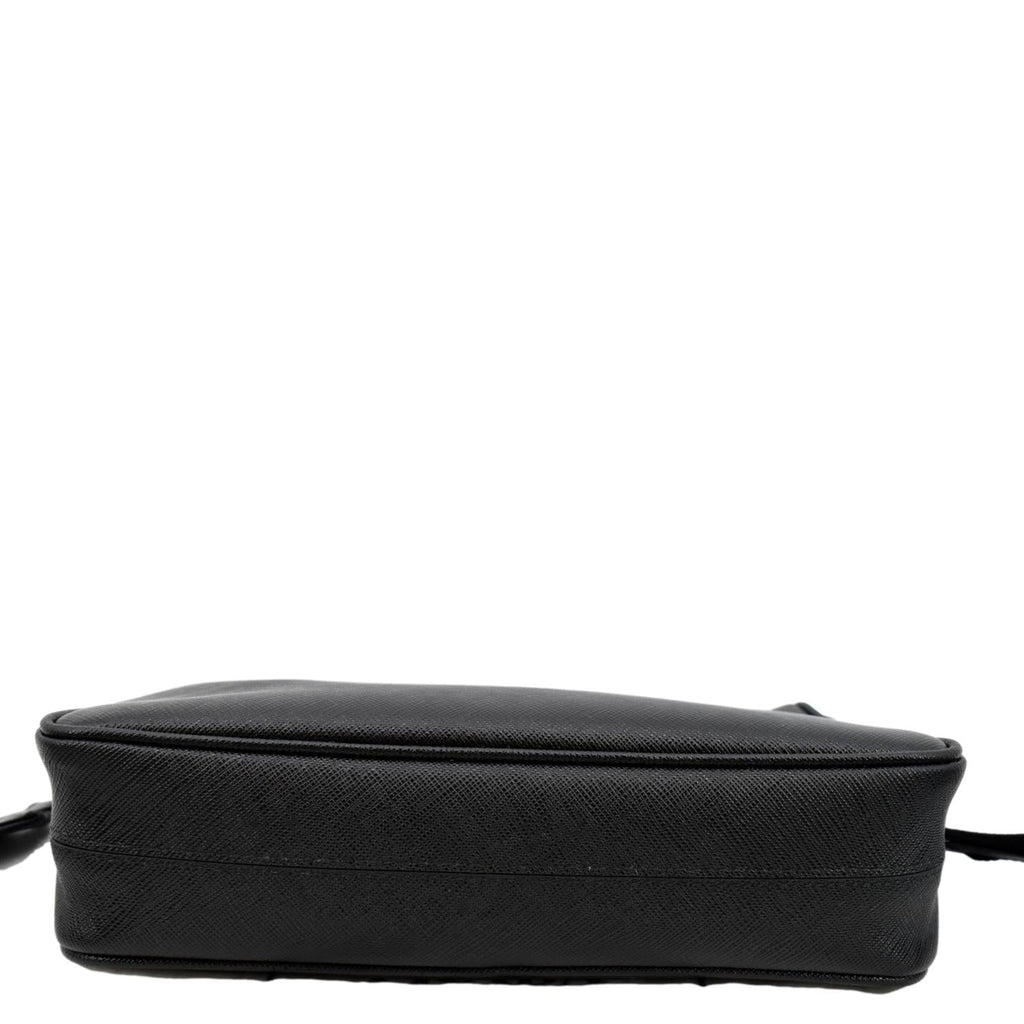 PRADA Saffiano Leather Shoulder Bag Black 2VH113