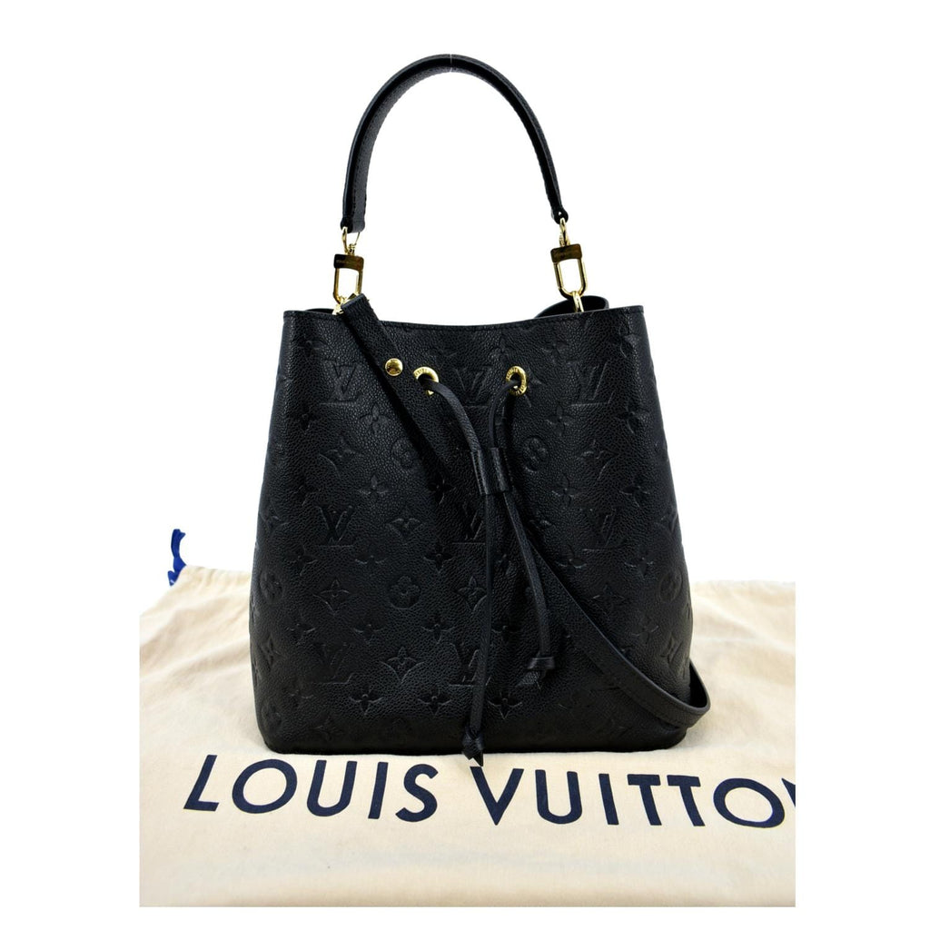 LOUIS VUITTON NeoNoe MM Monogram Empreinte Leather Shoulder Bag Black