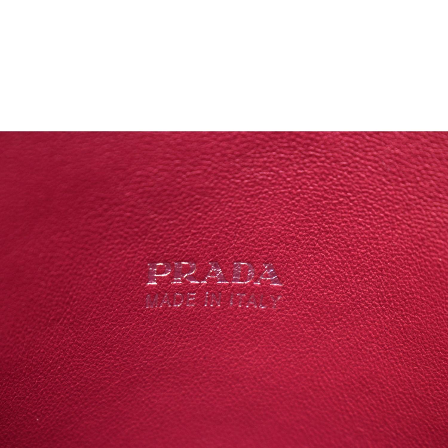 PRADA Leather Chain Shoulder Bag Pink BT0992