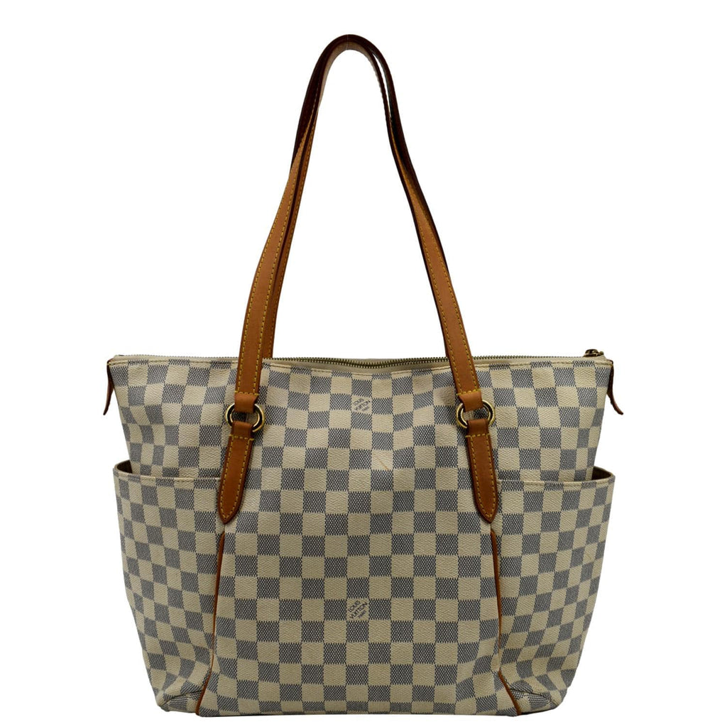 LOUIS VUITTON Totally GM Damier Azur Shoulder Bag White