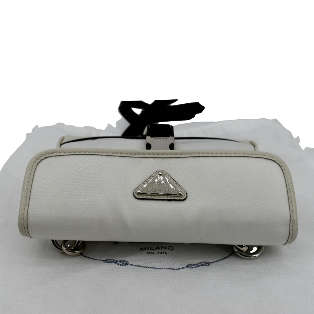 PRADA Re-Nylon Saffiano Leather Smartphone Case Shoulder Bag White