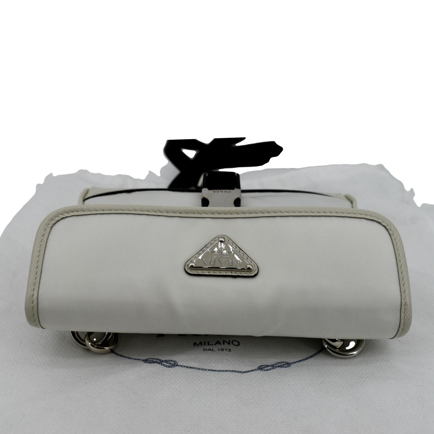 PRADA Re-Nylon Saffiano Leather Smartphone Case Shoulder Bag White