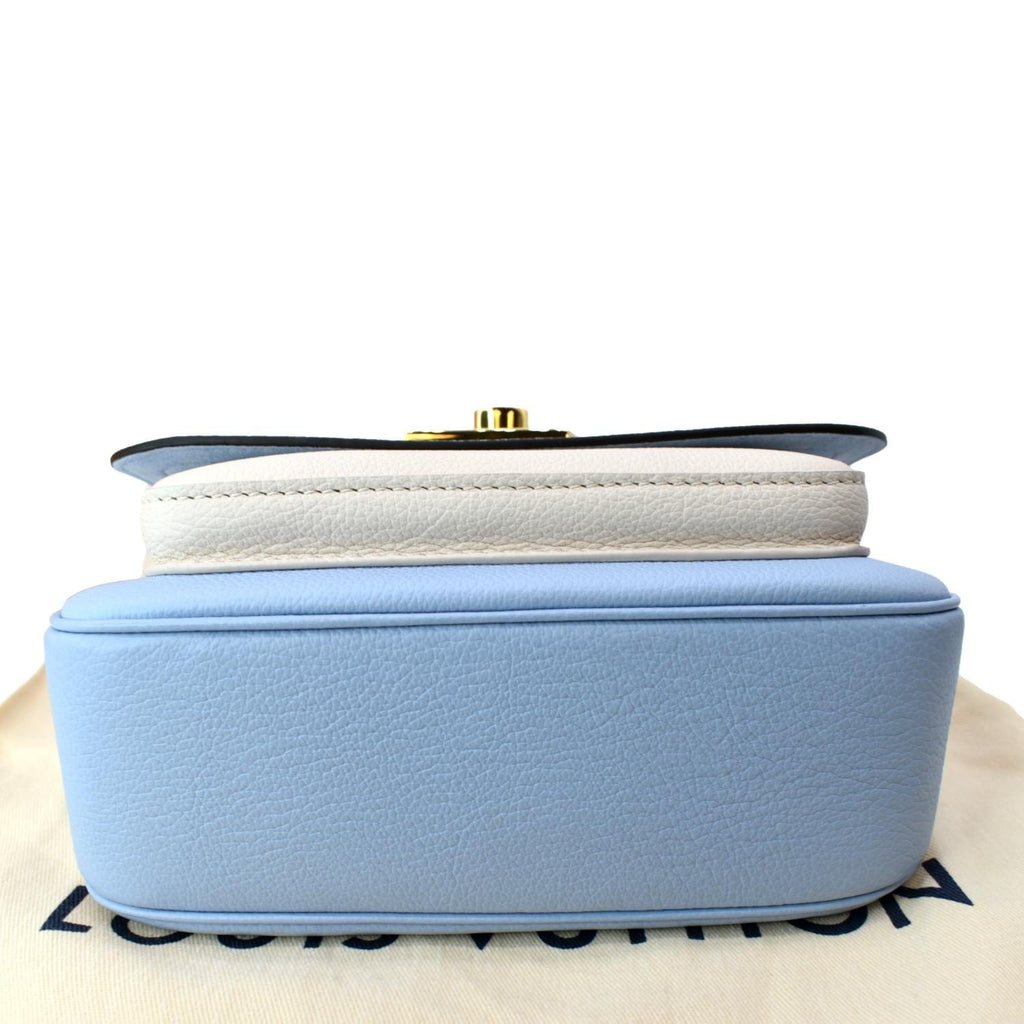 LOUIS VUITTON Lockme Tender Grained Calfskin Leather Shoulder Bag Blue