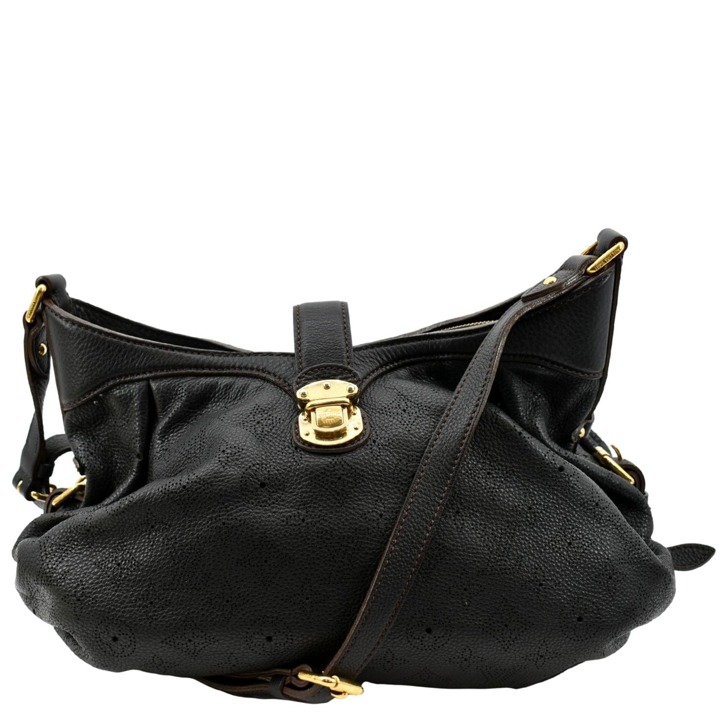 LOUIS VUITTON Mahina Leather Shoulder Bag Black