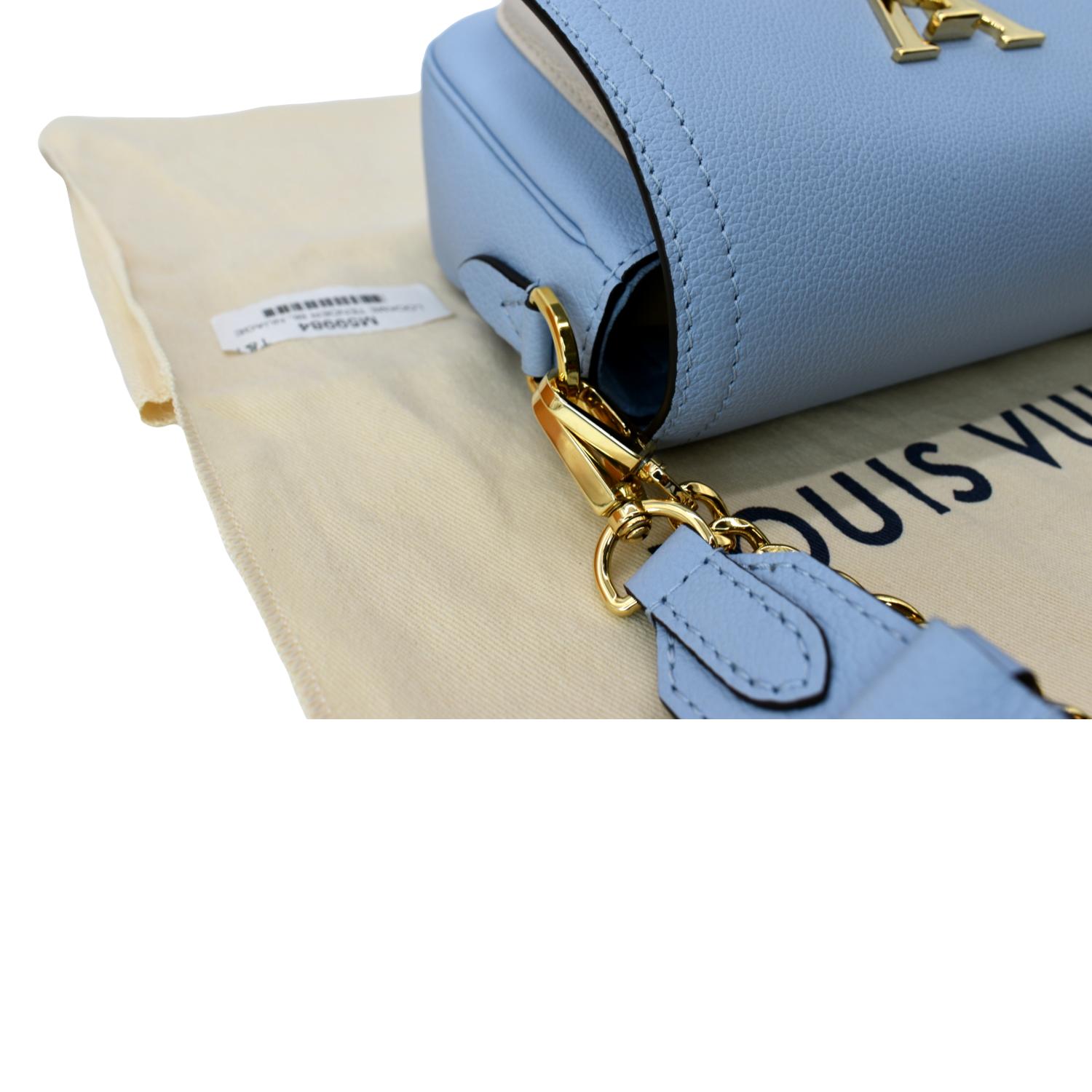 LOUIS VUITTON Lockme Tender Grained Calfskin Leather Shoulder Bag Blue
