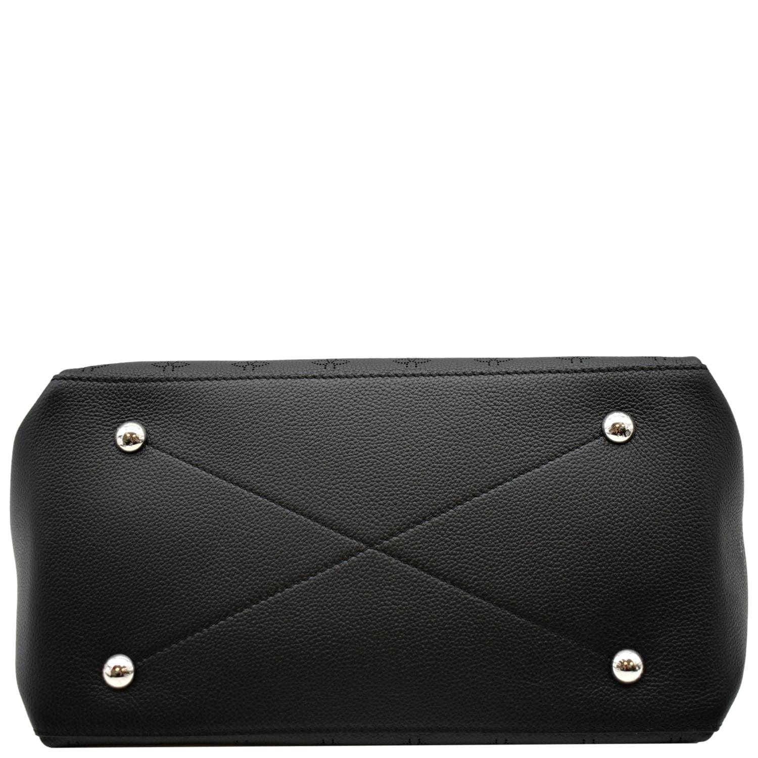 LOUIS VUITTON Beaubourg Mahina MM Leather Hobo Shoulder Bag Black