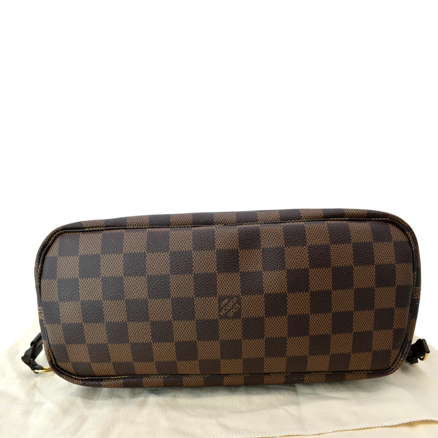 LOUIS VUITTON Neverfull PM Damier Ebene Shoulder Bag Brown