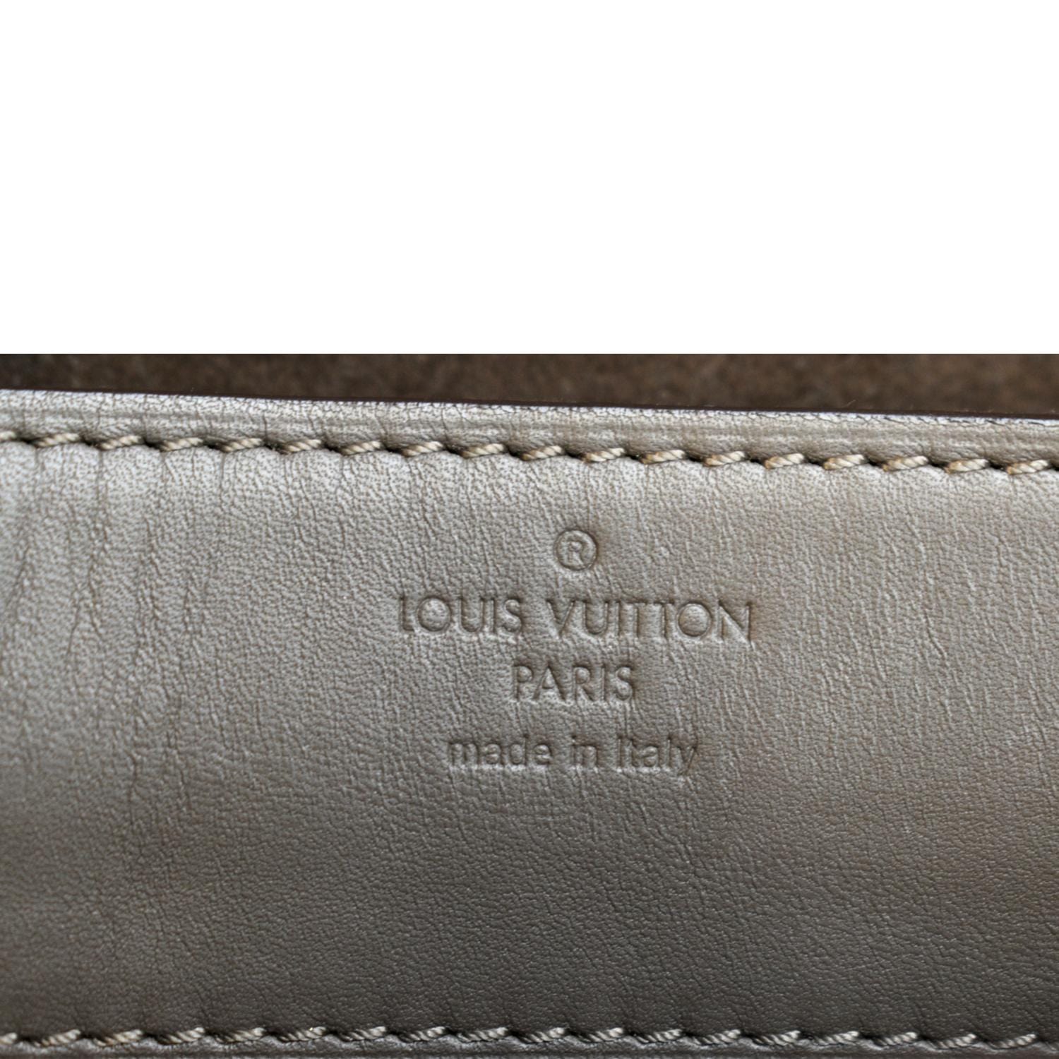 LOUIS VUITTON Louise Calfskin Leather Chain Shoulder Bag Taupe Brown