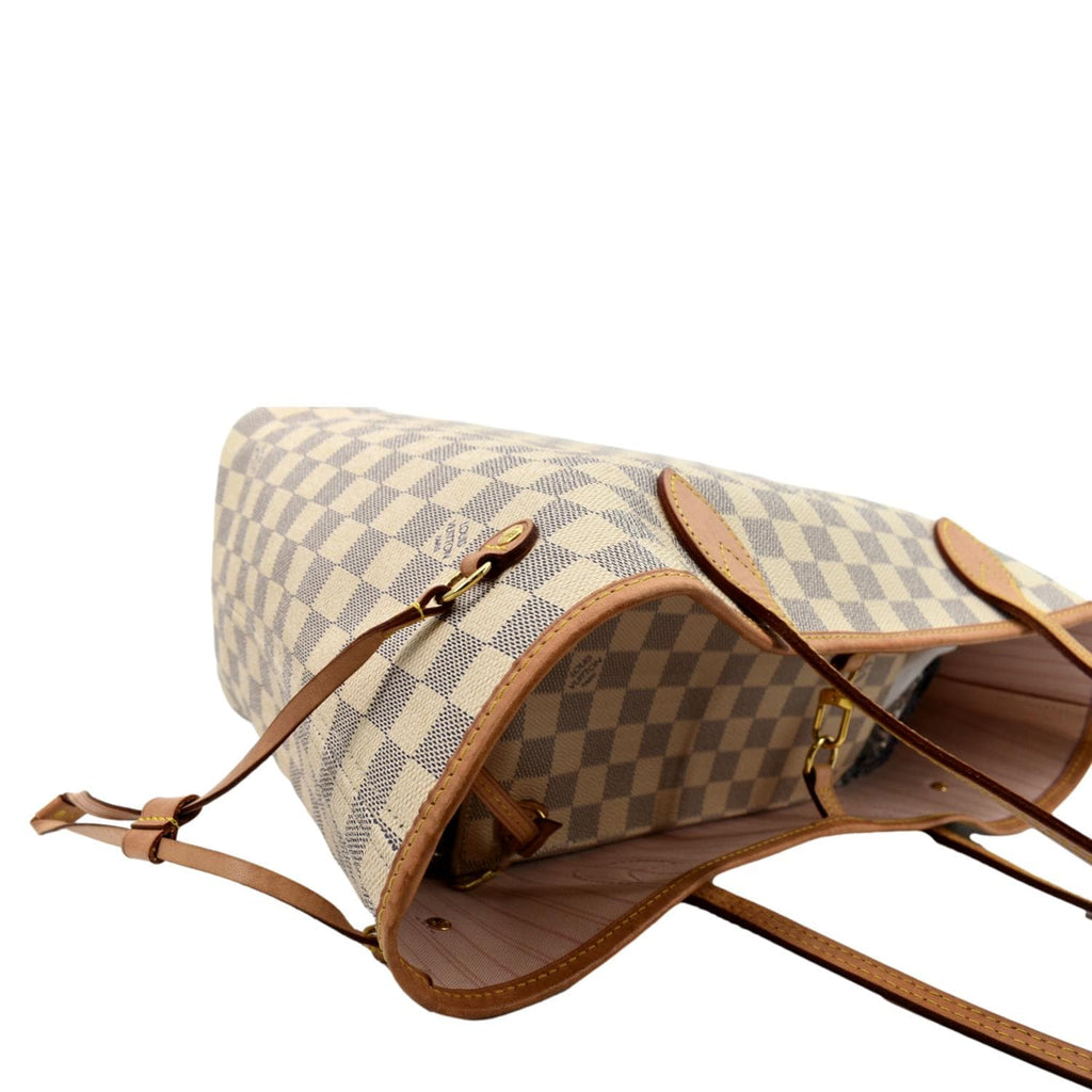 LOUIS VUITTON Neverfull MM Damier Azur Tote Bag White - Sold