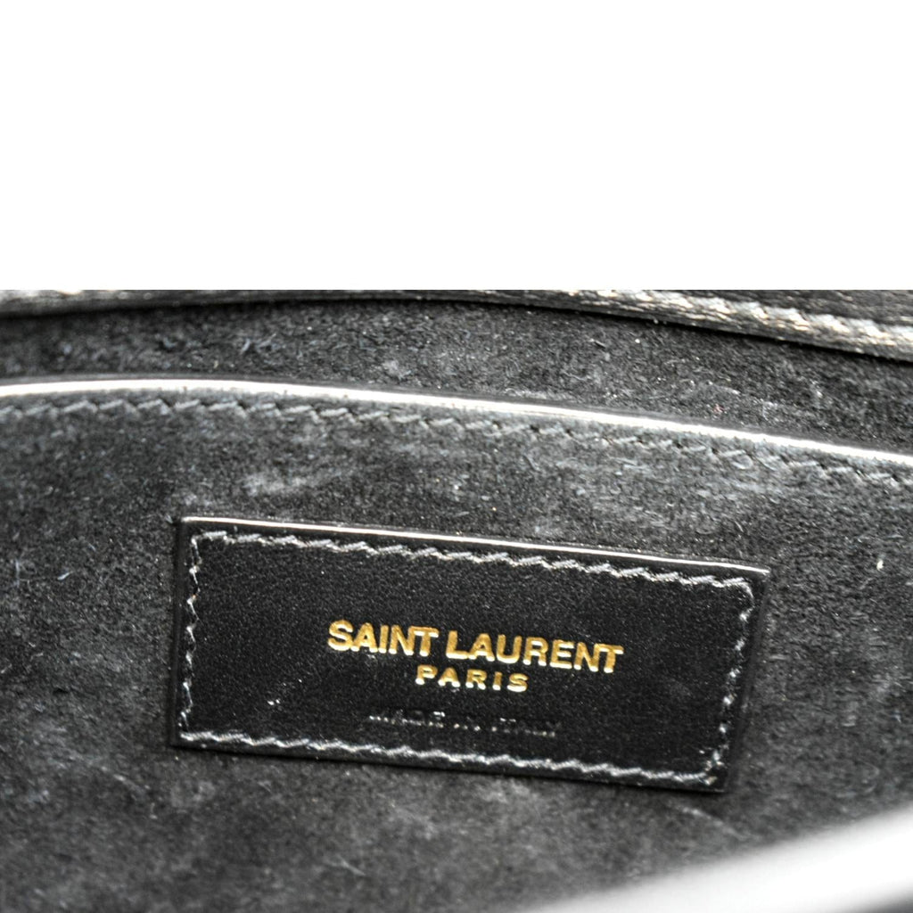 YVES SAINT LAURENT Monogram Sunset Medium Leather Shoulder Bag Black