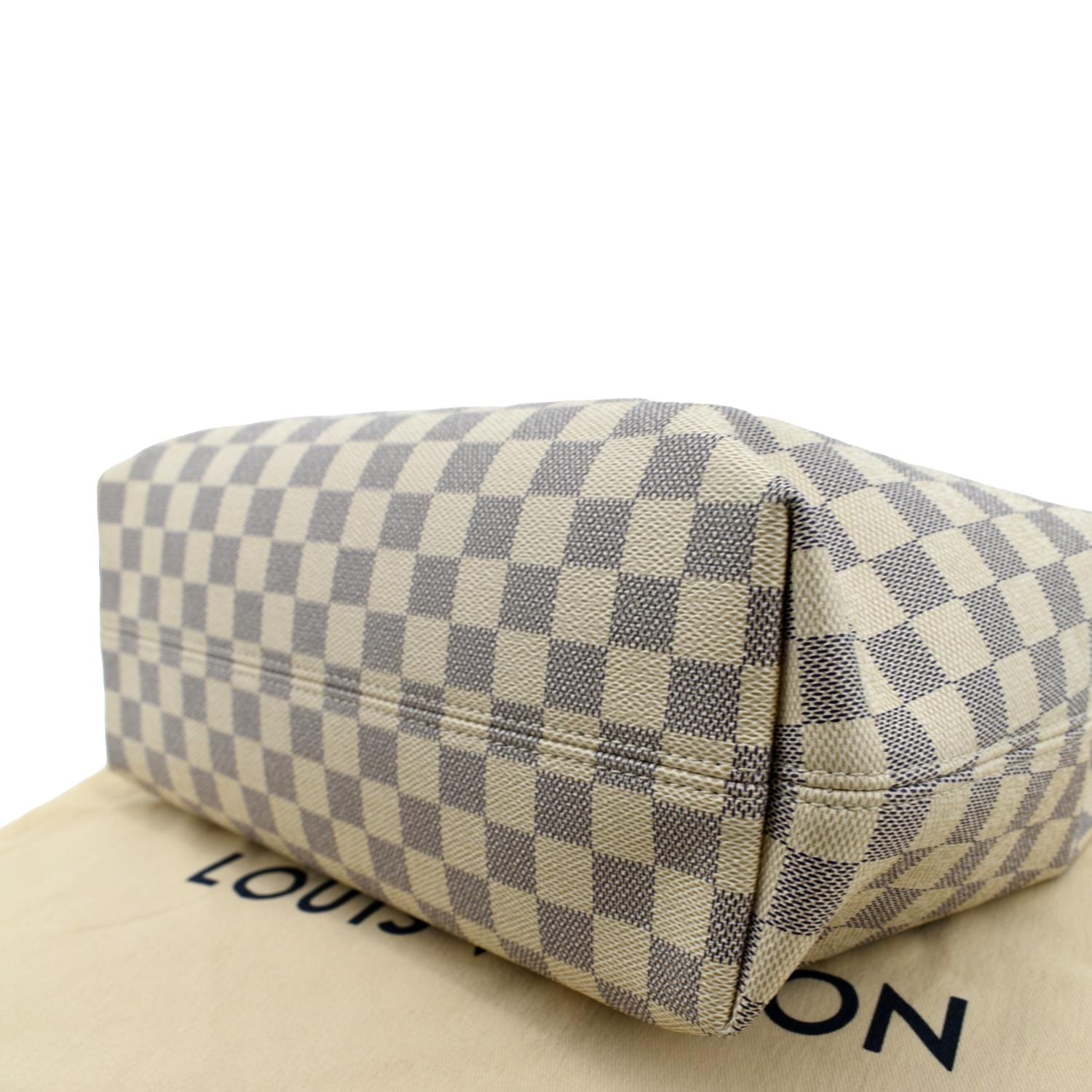 LOUIS VUITTON Graceful PM Damier Azur Shoulder Bag White