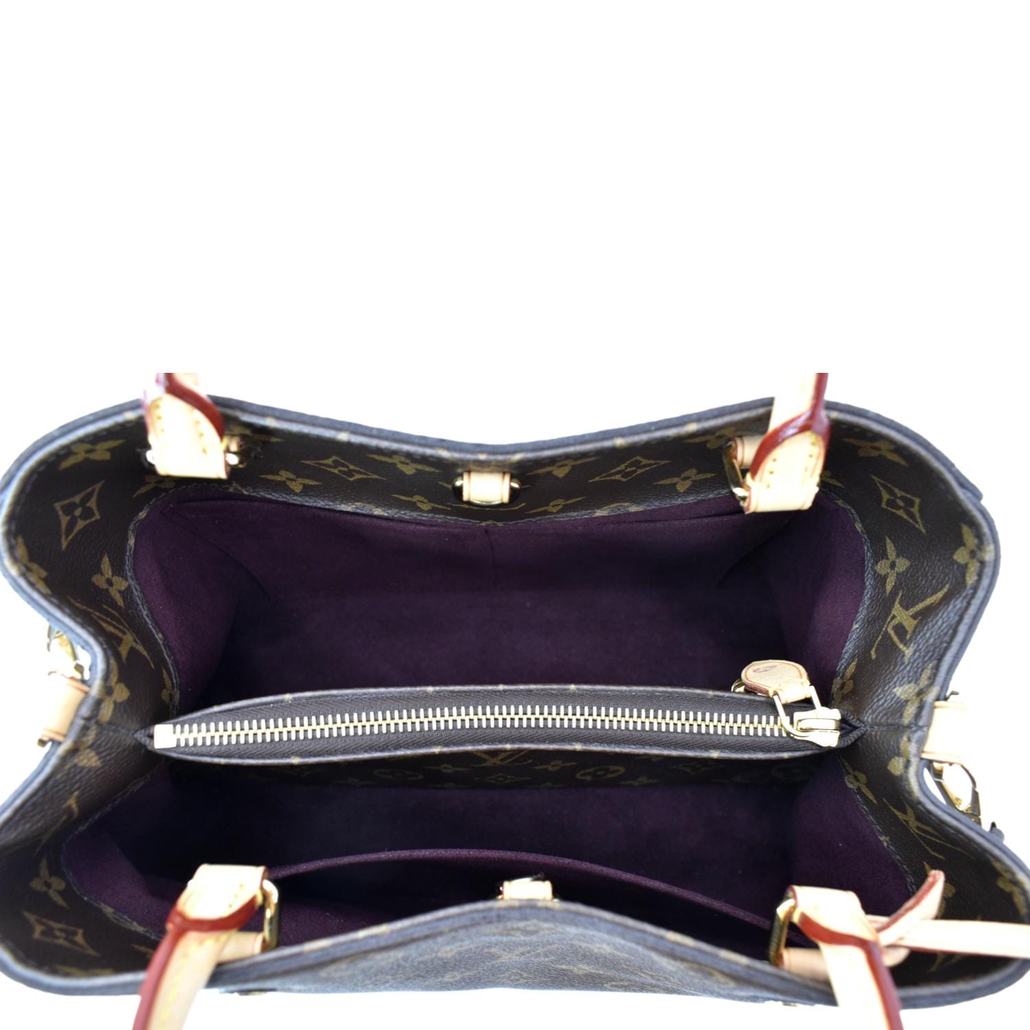 LOUIS VUITTON Montaigne MM Monogram Canvas Shoulder Bag Brown