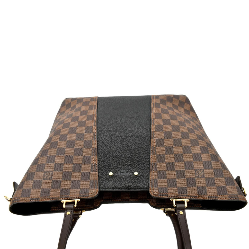 LOUIS VUITTON Jersey Damier Ebene Tote Bag Black