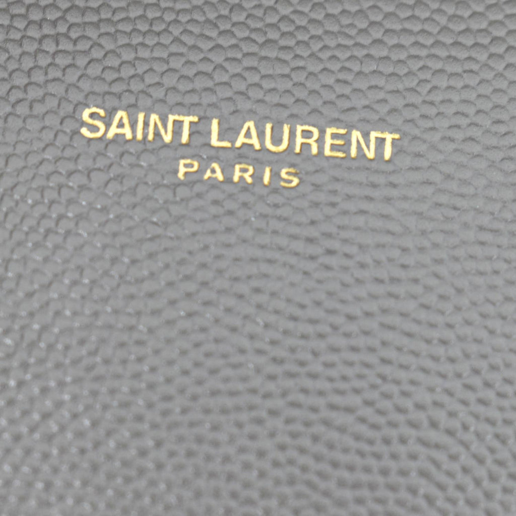 YVES SAINT LAURENT Cassandra Medium Calfskin Leather Shoulder Bag Fog