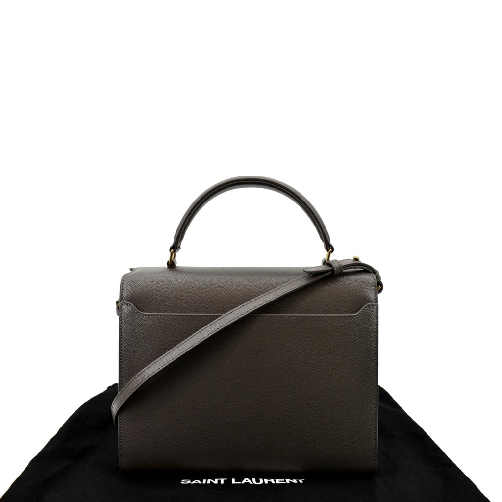 YVES SAINT LAURENT Cassandra Medium Calfskin Leather Shoulder Bag Fog