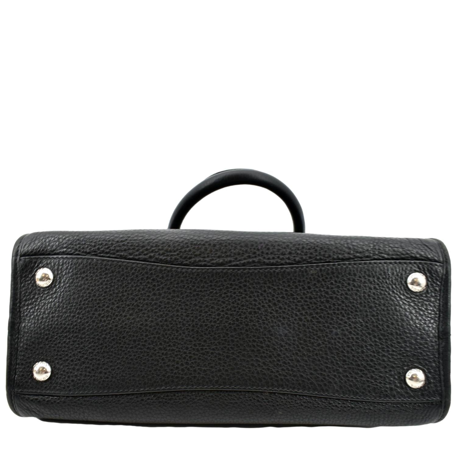PRADA Vitello Phenix Leather Shoulder Bag Black