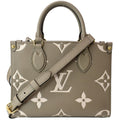 LOUIS VUITTON Onthego PM Bicolor Monogram Empreinte Shoulder Bag Cream