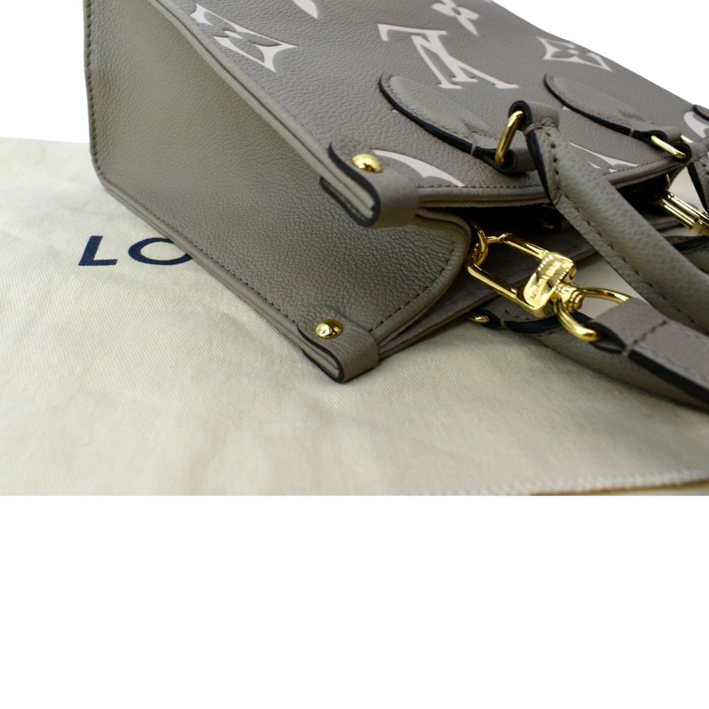 LOUIS VUITTON Onthego PM Bicolor Monogram Empreinte Shoulder Bag Cream