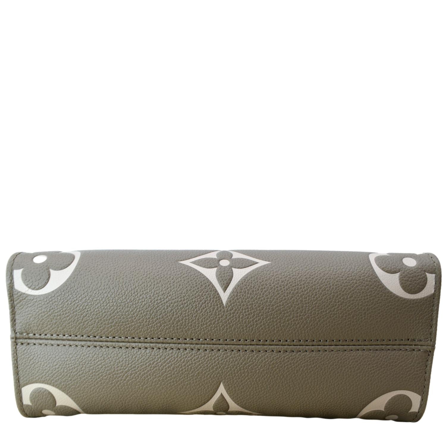 LOUIS VUITTON Onthego PM Bicolor Monogram Empreinte Shoulder Bag Cream