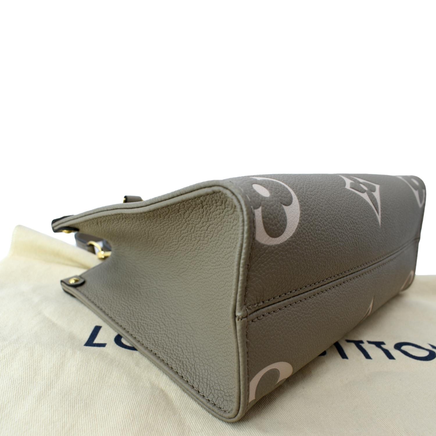 LOUIS VUITTON Onthego PM Bicolor Monogram Empreinte Shoulder Bag Cream