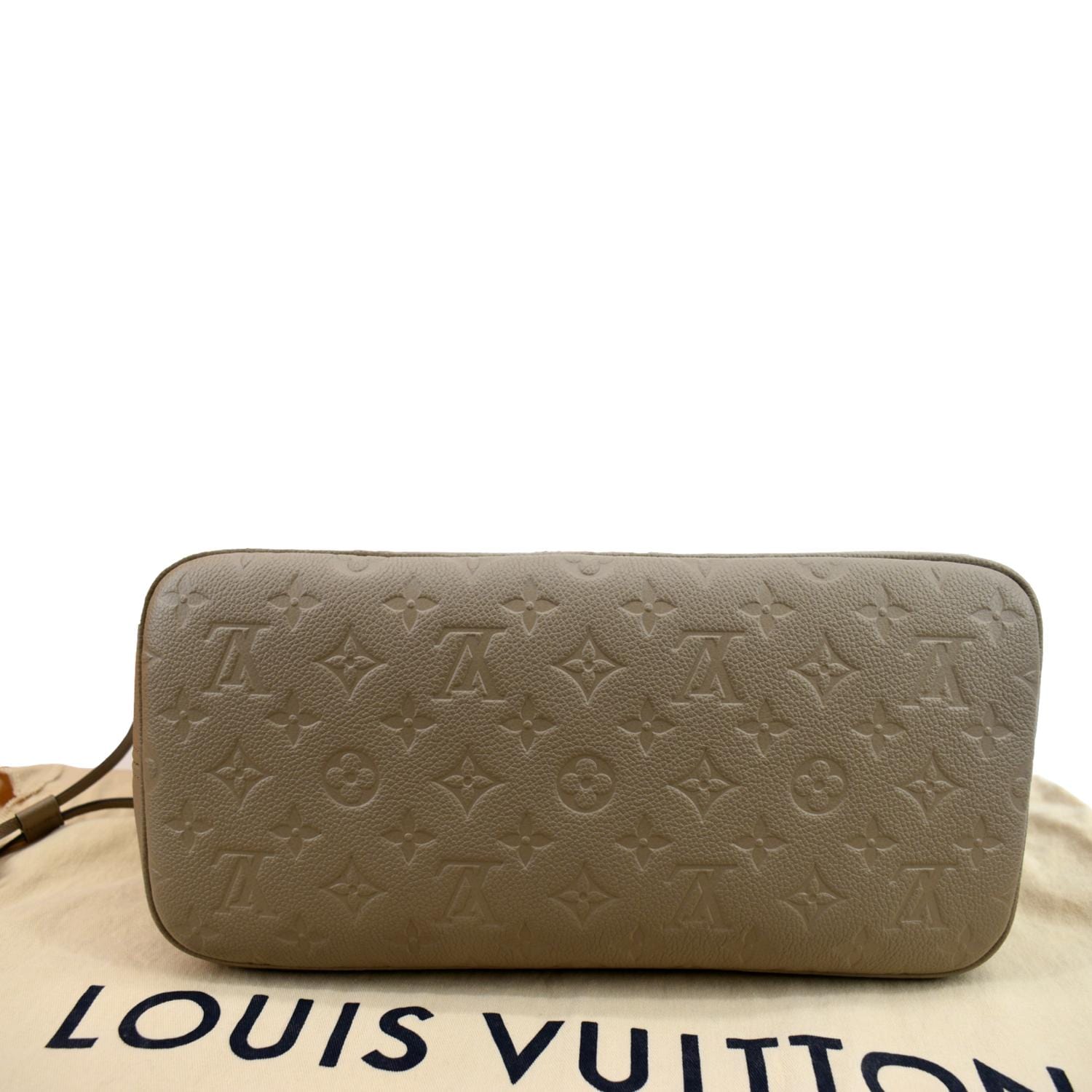 LOUIS VUITTON Neverfull MM Monogram Leather Tote Bag Tourterelle