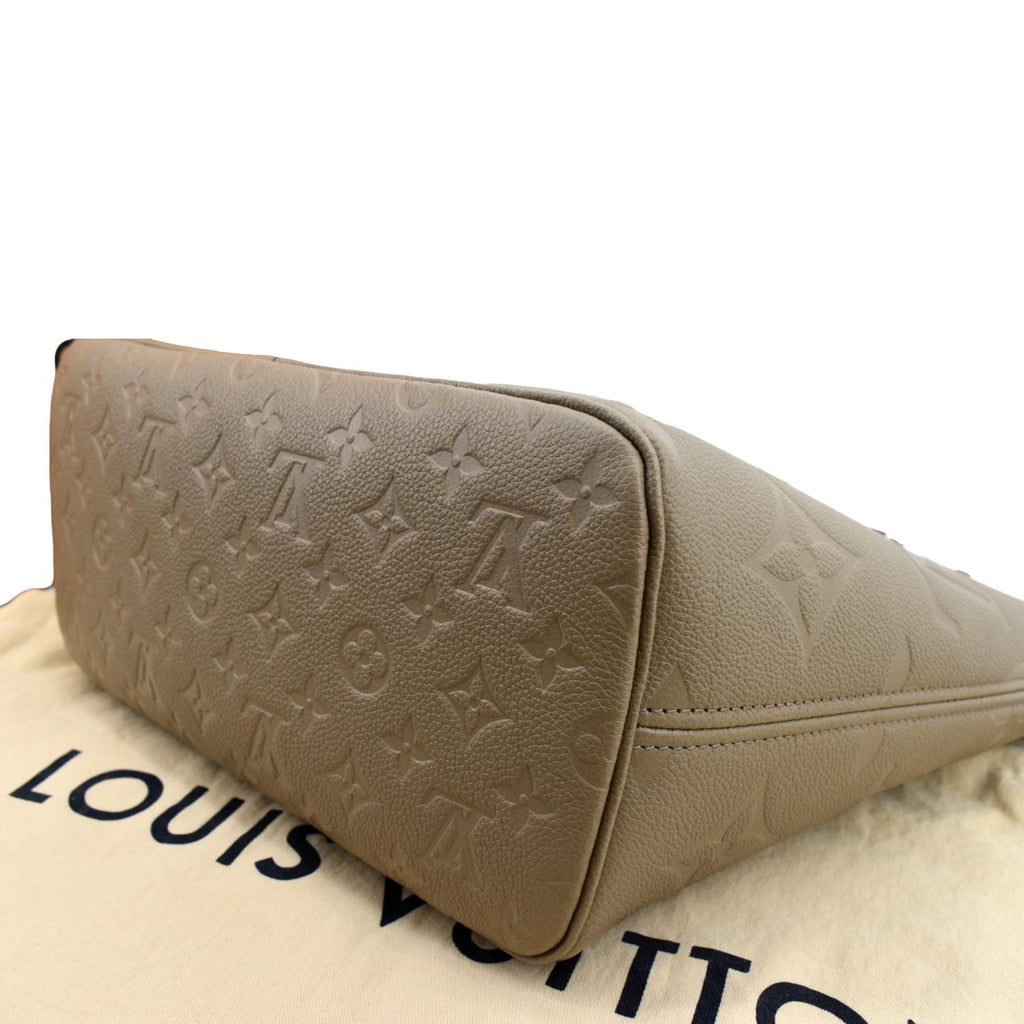 LOUIS VUITTON Neverfull MM Monogram Leather Tote Bag Tourterelle