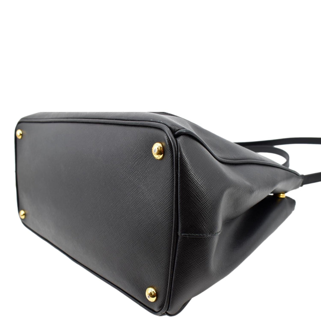 PRADA Galleria Large Saffiano Leather Tote Shoulder Bag Black