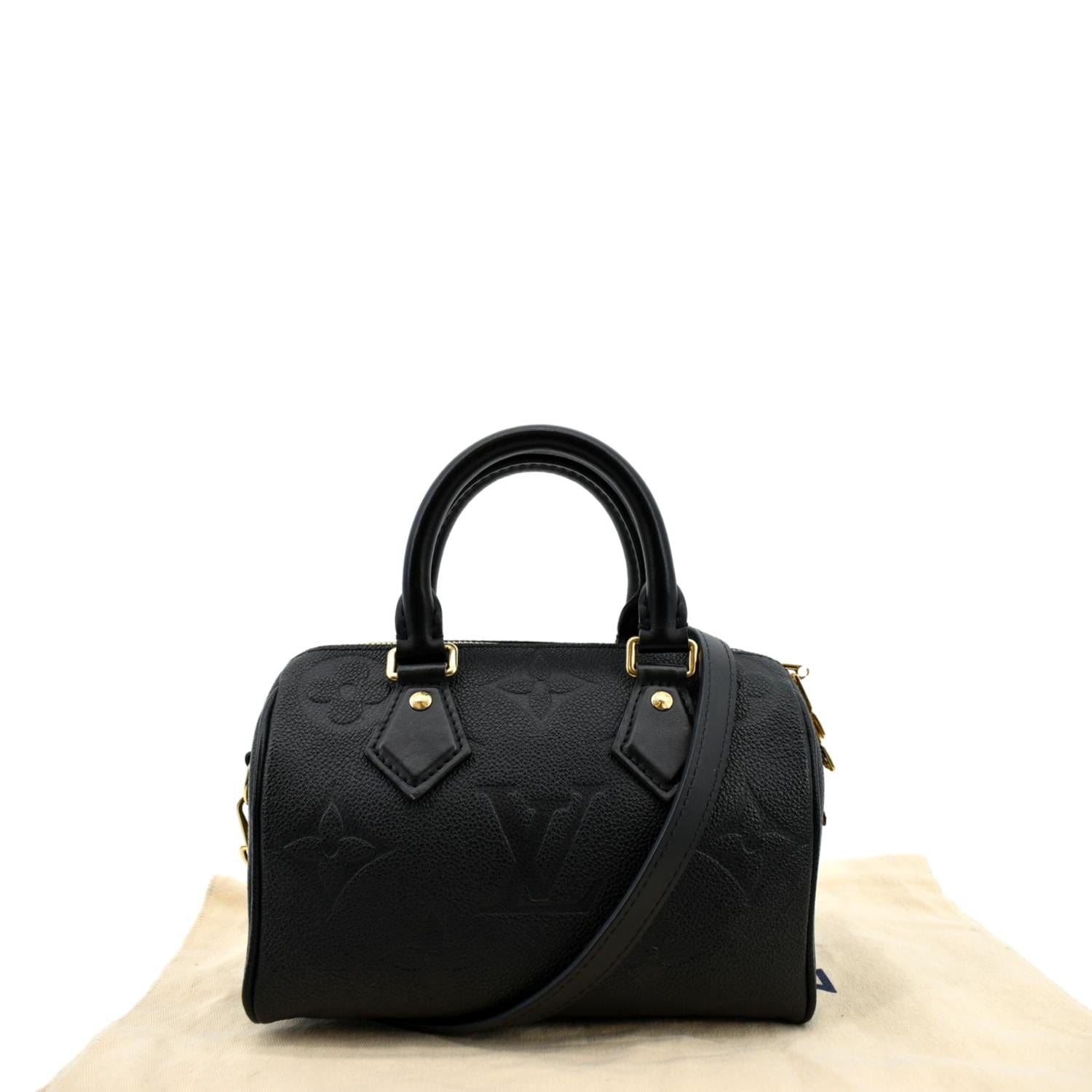 LOUIS VUITTON Giant Speedy 20 Bandouliere Empreinte  Shoulder Bag Black