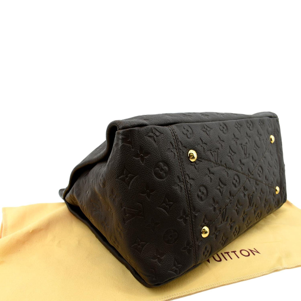 LOUIS VUITTON Artsy MM Monogram Empreinte Leather Shoulder Bag Terre