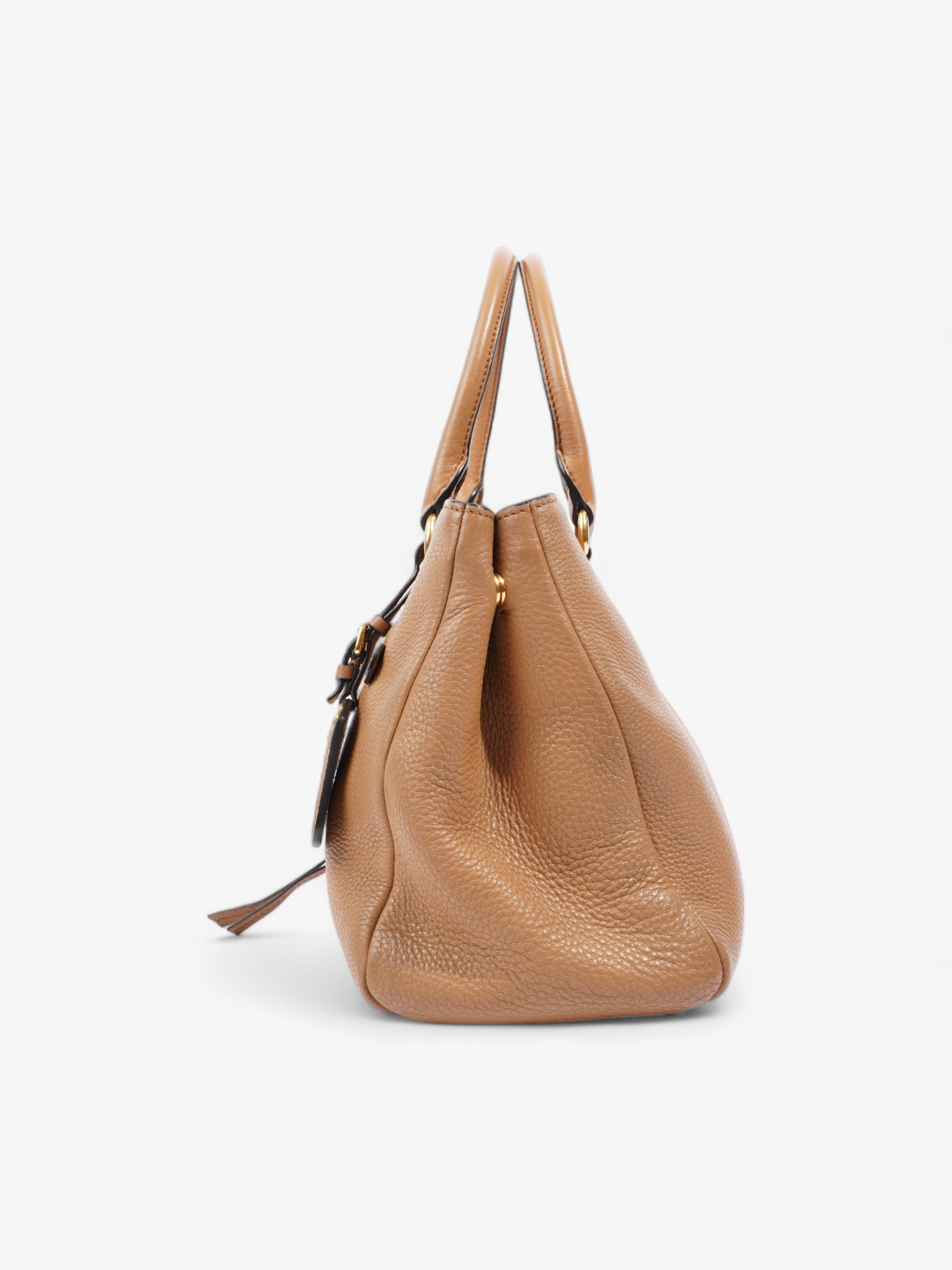 Prada Vitello Phoenix Tote Tan Leather