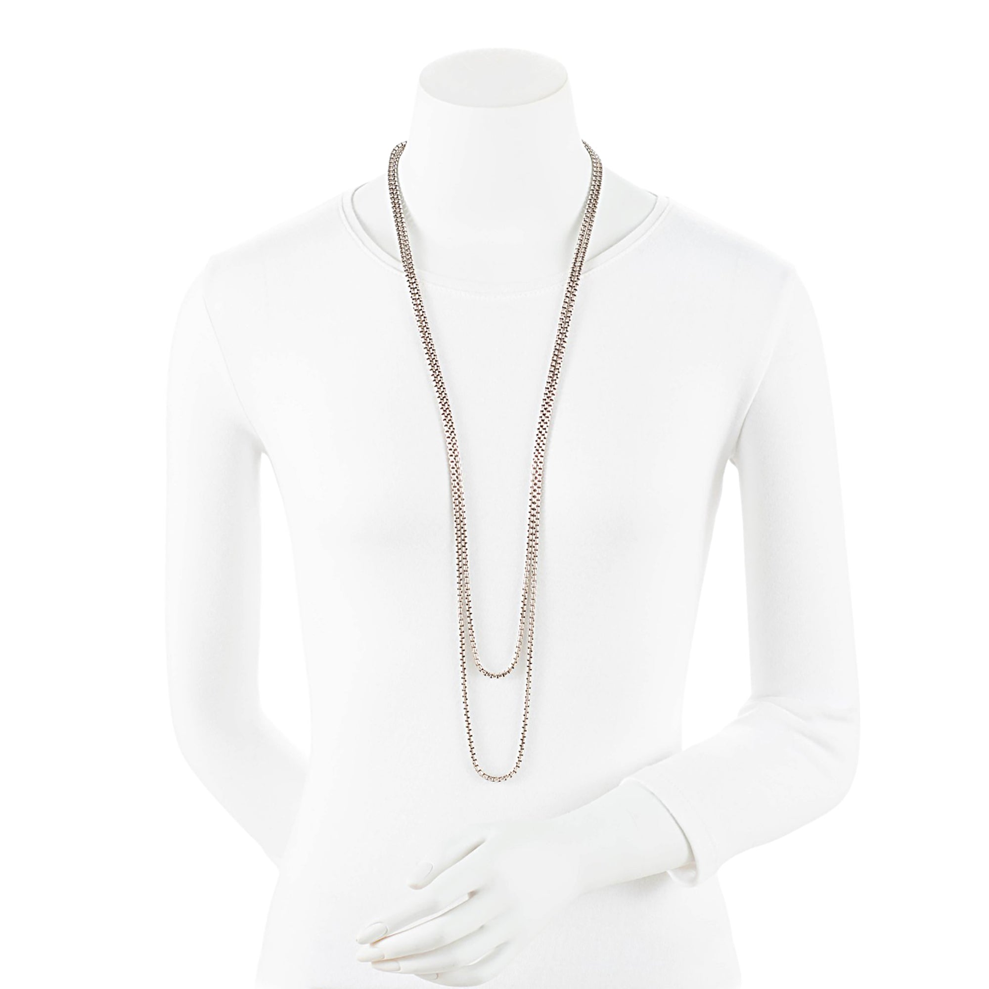 David Yurman Sterling Silver 14k Gold Box Chain 3.6mm Necklace