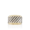 David Yurman Sterling Silver 14k Gold Cable Cigar Ring - Size 7 1/2