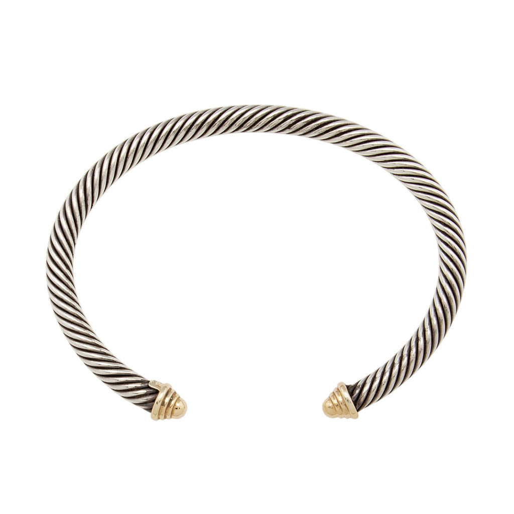 David Yurman Sterling Silver 14k Gold Cable Classics 5mm Cuff