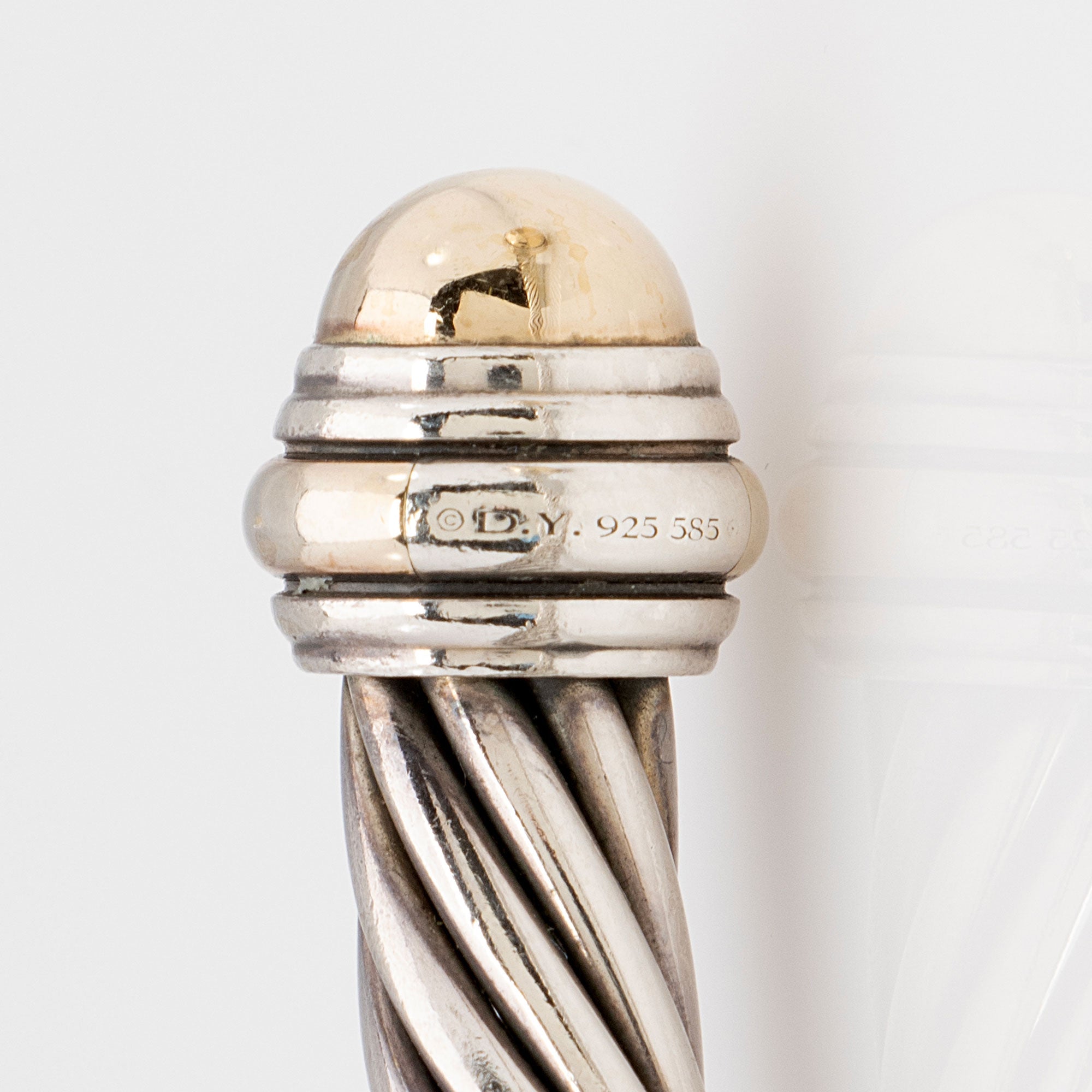 David Yurman Sterling Silver 14k Gold Cable Classics 7mm Bracelet