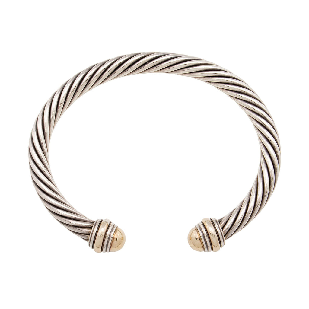 David Yurman Sterling Silver 14k Gold Cable Classics 7mm Bracelet