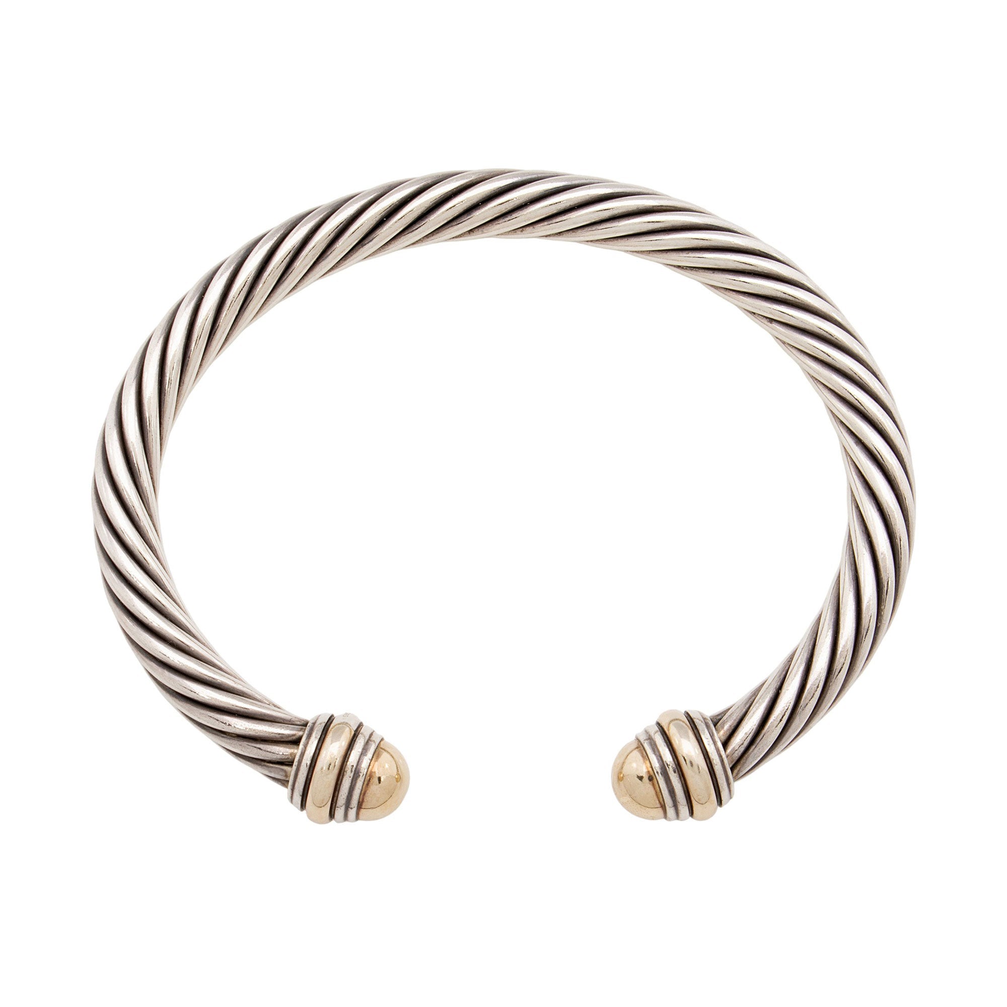 David Yurman Sterling Silver 14k Gold Cable Classics 7mm Bracelet