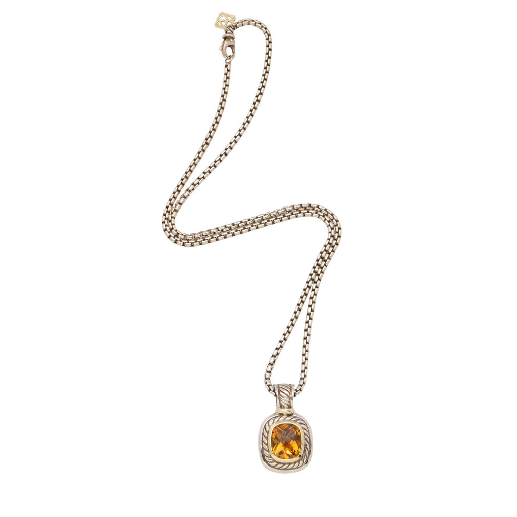 David Yurman Sterling Silver 14k Gold Citrine Albion Necklace